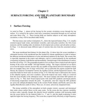 Chapter 2 SURFACE FORCING and the PLANETARY BOUNDARY LAYER