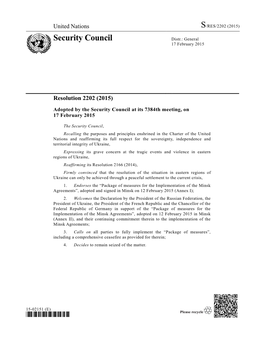 Resolution 2202 (2015)