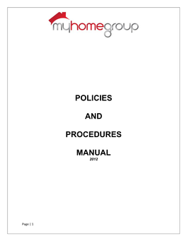 Policies and Procedures Manual