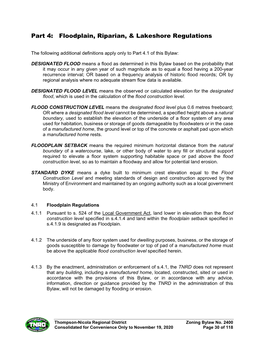 Part 4: Floodplain, Riparian, & Lakeshore Regulations