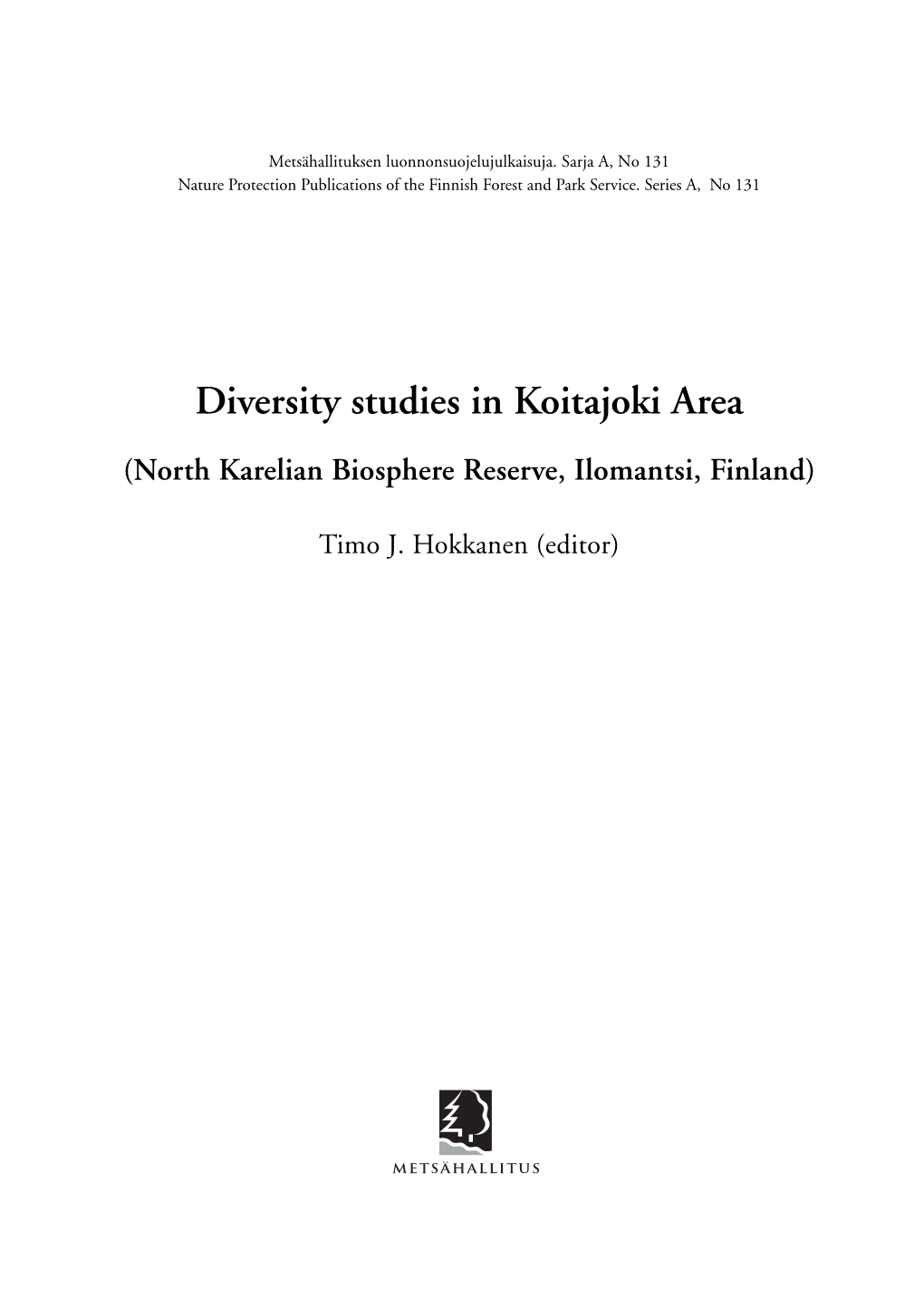 Diversity Studies in Koitajoki (3.4 MB, Pdf)