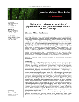 Bioinoculants Influence Accumulation of Phytochemicals in Oroxylum