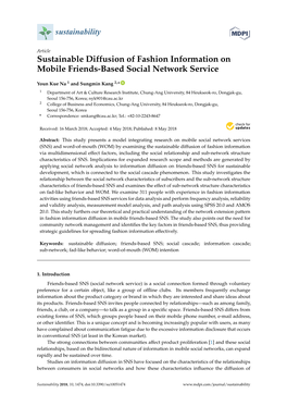 Sustainable Diffusion of Fashion Information on Mobile Friends-Based Social Network Service