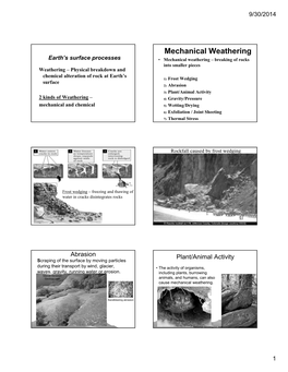Weathering and Erosion Notes