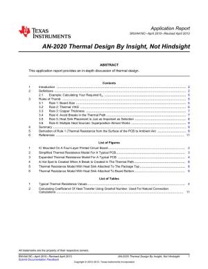 AN-2020 Thermal Design by Insight, Not Hindsight