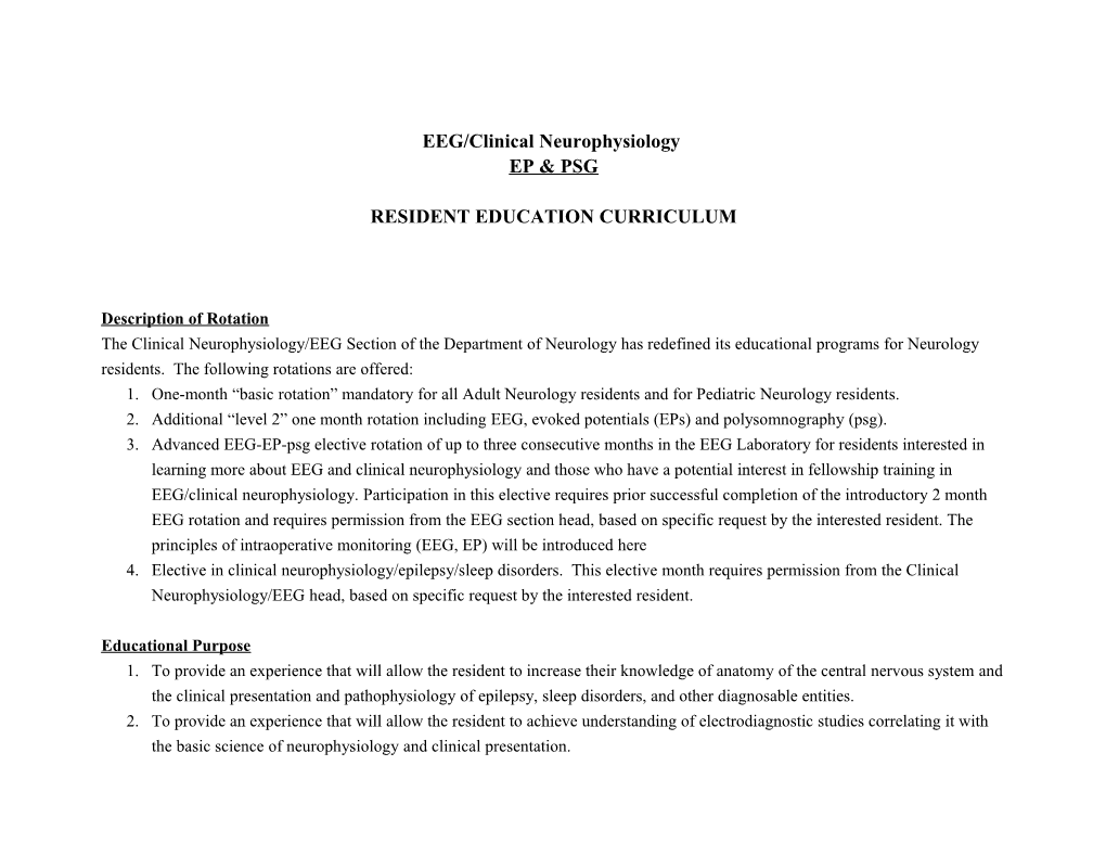 EEG/Clinical Neurophysiology