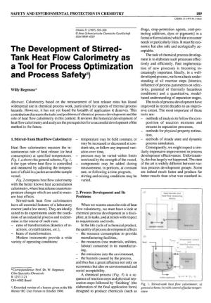 The Development of Stirred-Tank Heat Flow Calorimetry As a Tool For
