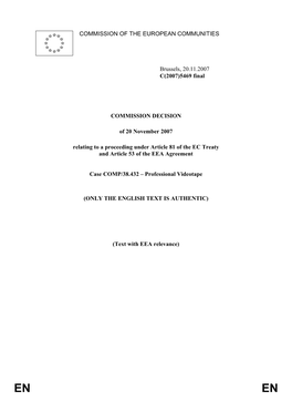 Case COMP/38.432 – Professional Videotape