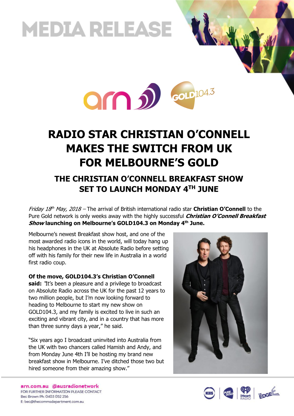Radio Star Christian O'connell Makes The