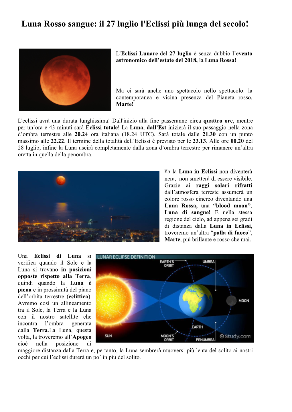 Luna Rosso Sangue: Il 27 Luglio L'eclissi Più Lunga Del Secolo!