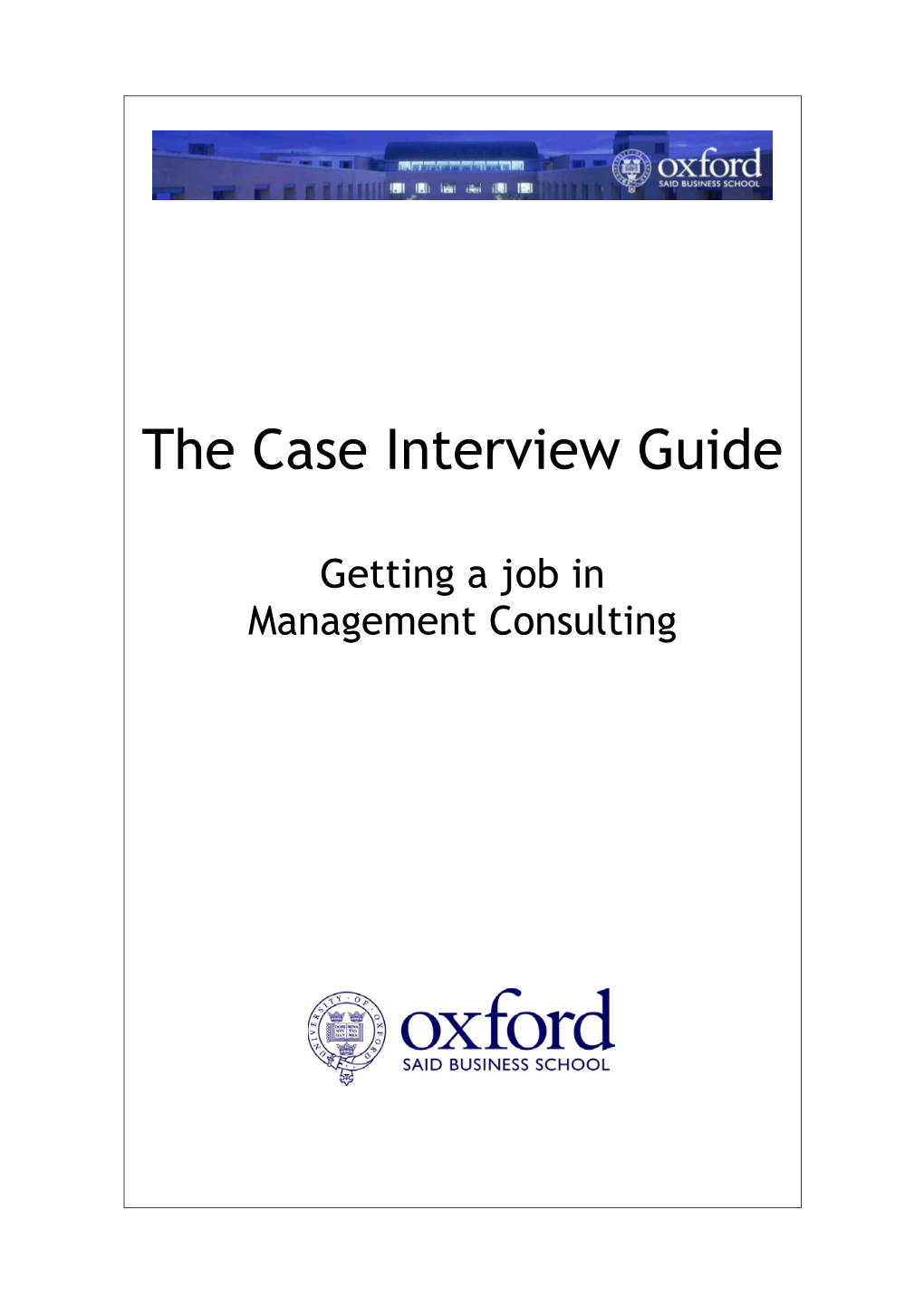 The Case Interview Guide