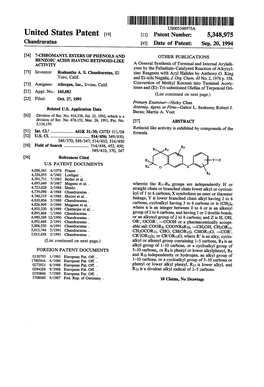 United States Patent (19) 11 Patent Number: 5,348,975 Chandraratna 45 Date of Patent: Sep