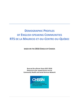 Demographic Profiles of English-Speaking Communities Rts De La Mauricie-Et-Du-Centre-Du-Québec