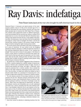Tribute to Nobel Laureate Ray Davis