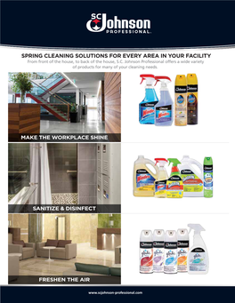SPRING CLEANING SOLUTIONS for EVERY AREA in YOUR FACILITY from Front of the House, to Back of the House, S.C