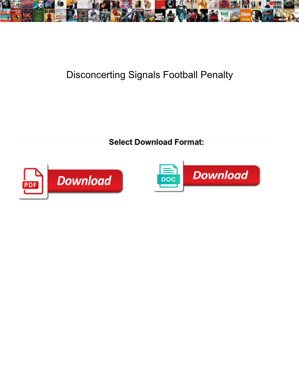 Disconcerting Signals Football Penalty
