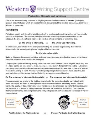 Participles, Gerunds and Infinitives