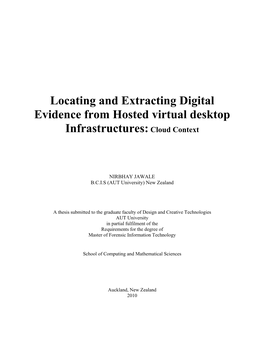 Locating and Extracting Digital Evidence from Hosted Virtual Desktop Infrastructures: Cloud Context