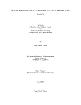 Identification and Characterization of Zeolites in Western North