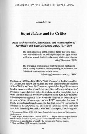 Royal Palace and Its Critics