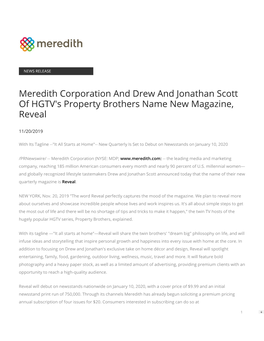 Meredith Corporation and Drew and Jonathan Scott of HGTV's Property Brothers Name New Magazine, Reveal
