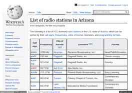 List of Radio Stations in Arizona
