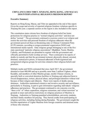 2018 International Religious Freedom Report