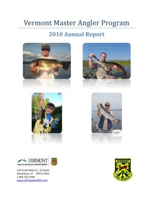 2010 Master Angler Program Annual Report