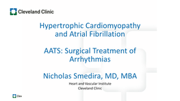 Hypertrophic Cardiomyopathy and Atrial Fibrillation AATS
