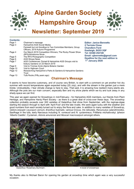 Hampshire AGS September 2019 Newsletter