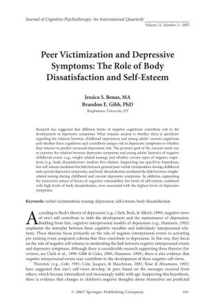Peer Victimization and Depressive Symptoms: the Role of Body Dissatisfaction and Self-Esteem
