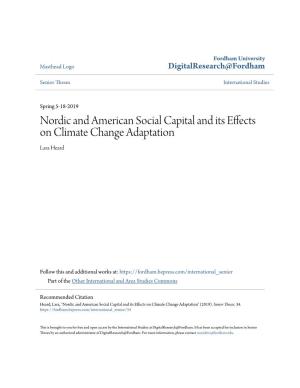 Nordic and American Social Capital and Its Effects on Climate Change Adaptation Lara Heard
