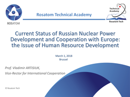 International HRD Programmes for Nuclear Power