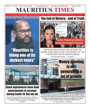 MAURITIUS TIMES L "You Will Never Do Anything in This World Without Courage