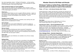 Minster Church of St Peter Ad Vincula Petertide (29Th June) and We’Re Exploring How It May Be Possible for Pupils to Visit the Minster in the Course of That Week