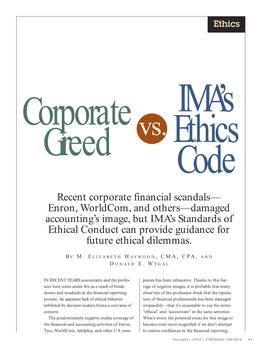 Recent Corporate Financial Scandals— Enron, Worldcom, and Others