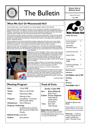 The Bulletin Volume 42, Issue 2 7 July 2008
