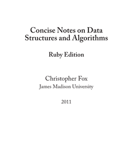 Concise Notes on Data Structures and Algorithms