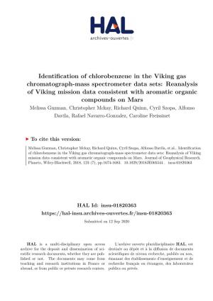 Identification of Chlorobenzene in the Viking Gas Chromatograph-Mass Spectrometer Data Sets