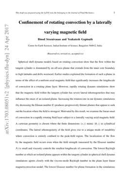 Confinement of Rotating Convection by a Laterally Varying Magnetic Field