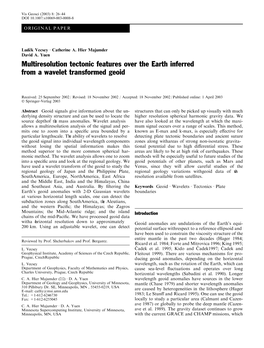 Multiresolution Tectonic Features Over the Earth Inferred from a Wavelet Transformed Geoid