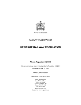 Heritage Railway Regulation