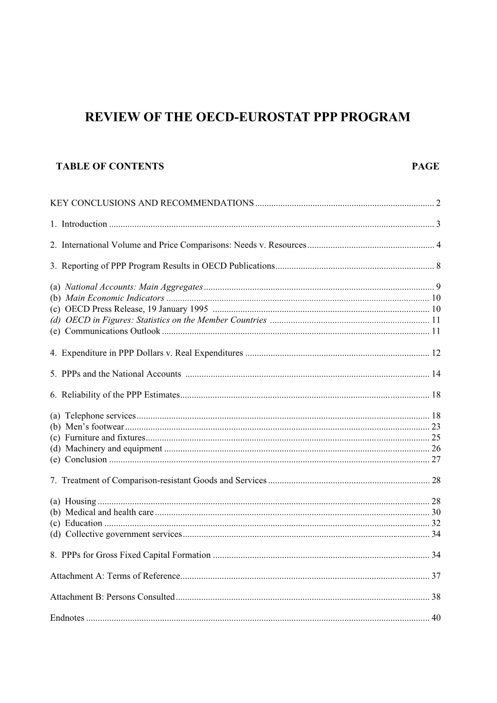 Review of the Oecd-Eurostat Ppp Program