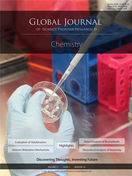 Global Journal of Science Frontier Research: B Chemistry