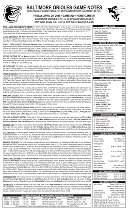 Baltimore Orioles Game Notes