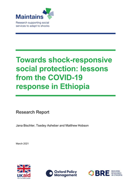 Towards Shock-Responsive Social Protection: Lessons from the COVID-19 Response in Ethiopia