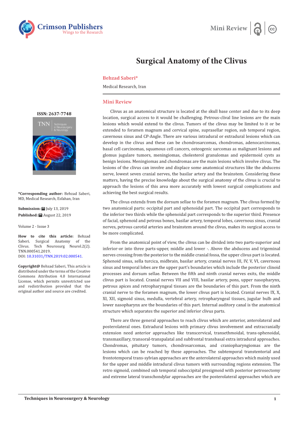 Surgical Anatomy of the Clivus