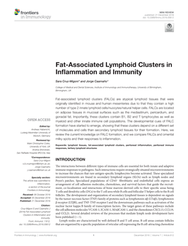 Fat-Associated Lymphoid Clusters in Inflammation and Immunity