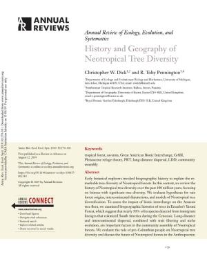 History and Geography of Neotropical Tree Diversity