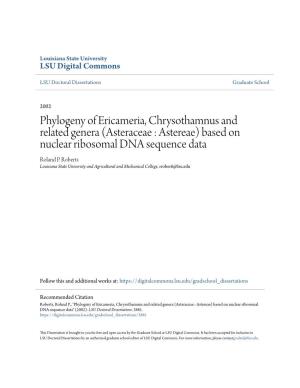 Phylogeny of Ericameria, Chrysothamnus and Related Genera (Asteraceae : Astereae) Based on Nuclear Ribosomal DNA Sequence Data Roland P
